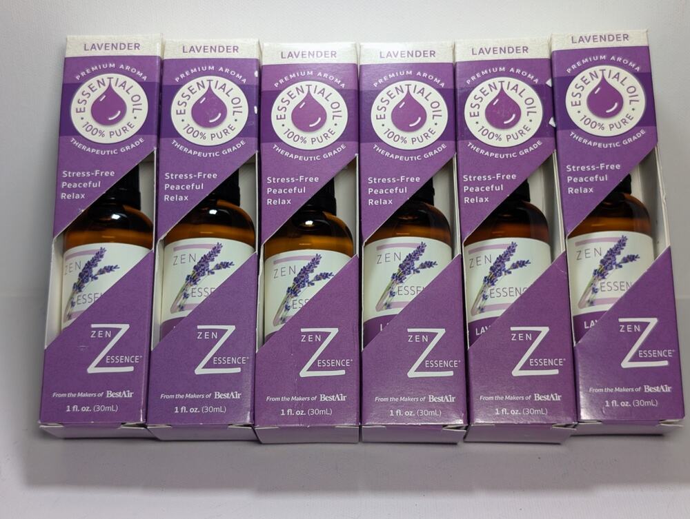 Lot of 6 BestAir Zen Essence Lavender Essential Oil 1 oz ESLAV-6 100% Pure